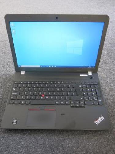 Lenovo 15.5" ThinkPad Laptop, Model E550. Running Windows 10 Pro. Intel Core i5-5200U, CPU @ 2.20GHz, 8GB RAM, 465GB HDD. Comes with Power Supply