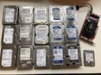 16 x Assorted HDD's & Graphics Card to Include...