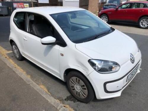 LC63 ZSP: Volkswagen Move Up, 3 Door Hatchback in White. Manual 5 Gears, Petrol, 999cc, Mileage 51240, MOT Expired Feb 2019. Comes with Key & Docs (Condition As Viewed/Pictured)