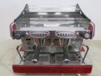 Synchro CBC Royal 2 Group Espresso Coffee Machine, Finished in Red & Stainless Steel. Type 2GP EL, S/N 180995028, 240v, Year 2018.