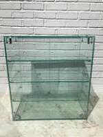 Glass Countertop Sliding Door, Triple Shelf Cake Display with Key