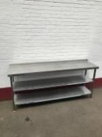 Parry Stainless Steel Prep Table with 2 Shelves Under, Size H90cm x W2m x D50cm