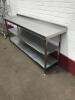 Parry Stainless Steel Prep Table with 2 Shelves Under, Size H90cm x W2m x D50cm - 4