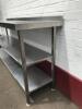 Parry Stainless Steel Prep Table with 2 Shelves Under, Size H90cm x W2m x D50cm - 5