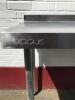 2 x Vogue Stainless Steel Prep Tables with Corner Joiner. Size H90cm x W 170cm x 170cm x D60cm, with Back Splash Upstand. - 2