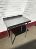 2 x Vogue Stainless Steel Prep Tables with Corner Joiner. Size H90cm x W 170cm x 170cm x D60cm, with Back Splash Upstand. - 3