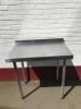 2 x Vogue Stainless Steel Prep Tables with Corner Joiner. Size H90cm x W 170cm x 170cm x D60cm, with Back Splash Upstand. - 5