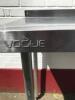 2 x Vogue Stainless Steel Prep Tables with Corner Joiner. Size H90cm x W 170cm x 170cm x D60cm, with Back Splash Upstand. - 6