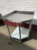 2 x Vogue Stainless Steel Prep Tables with Corner Joiner. Size H90cm x W 170cm x 170cm x D60cm, with Back Splash Upstand. - 9