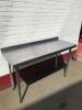 Vogue Stainless Steel Prep Table with Backsplash Upstand, Size H90cm x W1.5m x D60cm - 3