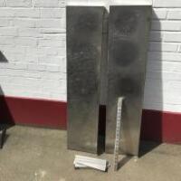 2 x Stainless Steel Wall Shelves with Supports. Size W130cm x 30cm