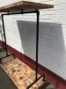 Restaurant Coat Rack in Black Painted Scaffold Tube & Burnt Wood Effect on Castors. Size (H)168cm (W) 150cm x (D) 60cm. - 3