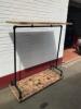 Restaurant Coat Rack in Black Painted Scaffold Tube & Burnt Wood Effect on Castors. Size (H)168cm (W) 150cm x (D) 60cm. - 5