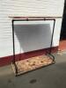 Restaurant Coat Rack in Black Painted Scaffold Tube & Burnt Wood Effect on Castors. Size (H)168cm (W) 150cm x (D) 60cm. - 7