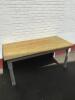 Large Dining Table with Pine Stained Wood Top on Painted Legs & Frame, Size H85cm x W180cm x D97cm - 6