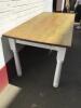 Large Dining Table with Pine Stained Wood Top on Painted Legs & Frame. Size H85cm x W180cm x D97cm - 2