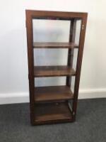 Hardwood & Glass Panel Locking Display Cabinet with 3 Shelves. Size H158cm x W59cm x D45cm