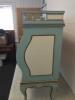 Reproduction Bombe Style Front 4 Drawer Sideboard (2 x Wide Drawers & 2 x Single Drawers). Painted Duckegg Blue with Cream & Gold Plated Trim, Brass Inserts to Front. Size H78cm x W110cm x D36cm - 9