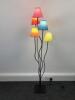 Pair of Matching 5 Lamp Multi Coloured Shade Standard Lamps