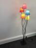 Pair of Matching 5 Lamp Multi Coloured Shade Standard Lamps - 2