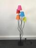 Pair of Matching 5 Lamp Multi Coloured Shade Standard Lamps - 5
