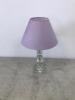 Heavy Glass Stem Table Lamp with Violet Shade - 3