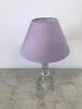 Heavy Glass Stem Table Lamp with Violet Shade - 4