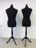 Male & Female Black Torso Mannequins on Black Wood Stand - 3