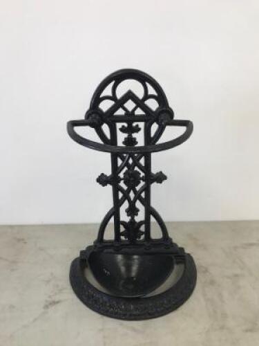 Cast Iron Ornate Umbrella Stand In Black