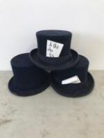 3 x Dark Blue Top Hats