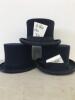 3 x Dark Blue Top Hats - 3
