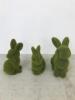 3 x Polystyrene Imitation Grass Covered Rabbit Props - 3