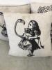 4 x Canvas Material Covered Cushions with 'Alice In Wonderland' Images (As Viewed) - 2