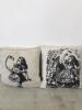 4 x Canvas Material Covered Cushions with 'Alice In Wonderland' Images (As Viewed) - 3