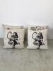 4 x Canvas Material Covered Cushions with 'Alice In Wonderland' Images (As Viewed) - 6