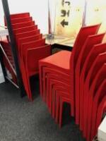 20 x Red Plastic Stacking Dining Chairs