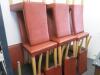 52 x Tan Faux Leather Dining Chairs on Wooden Frame. Size (H) 96cm - 2