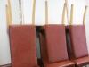 52 x Tan Faux Leather Dining Chairs on Wooden Frame. Size (H) 96cm - 4
