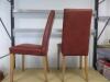 52 x Tan Faux Leather Dining Chairs on Wooden Frame. Size (H) 96cm - 6