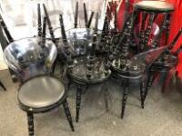 19 x Gloss Black Dining Chairs with Clear Perspex Backrest