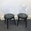 19 x Gloss Black Dining Chairs with Clear Perspex Backrest - 2