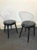 19 x Gloss Black Dining Chairs with Clear Perspex Backrest - 3