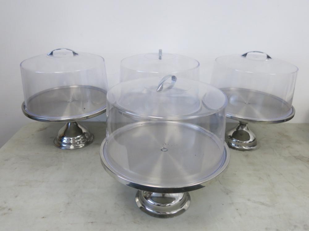 4 x 13 Counter Cake Display Stands with Perspex Covers