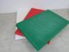 6 x Chopping Boards, 2 Green, 2 Red, 2 White, 18 x 12" with Chrome Stand - 2