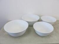 4 x White Mixing Bowls, 2 x 15.5" & 2 x 13"