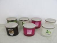7 x Assorted Heart & Home, Fragranced Twin Wick, Wax Candles (230g, Burn Time 40hr)