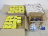 Quantity of Assorted Bulbs & Lamps to Include: 63 x 100w Screw Bulbs, 6 x 40w Bayonet Candle Bulbs & 25 Halogen Capsule Lamps (As Pictured/Viewed)