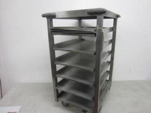 6 Rack Mobile Stainless Steel Trolley with 9 Aluminium Trays. Size H85cm x W45cm x D57cm