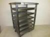 6 Rack Mobile Stainless Steel Trolley with 9 Aluminium Trays. Size H85cm x W45cm x D57cm - 2