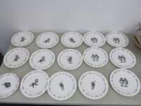 15 x Assorted Figure Mrs Moores Vintage Store Fine Bone China, Alice in Wonderland Themed Plates